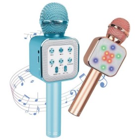 Children Wireless Karaoke Microphone, Kids Singing Music Player with LED Light