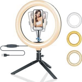 10-Inch Ring Light with Bracket