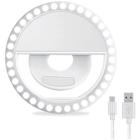LED Rechargeable Clip-on Selfie Ring Light
