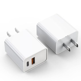 Dual Port Charger Brick - 20W PD iPhone Fast Charger Adapter 