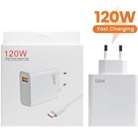 120W Fast Charger With Type C-C Cable (White)