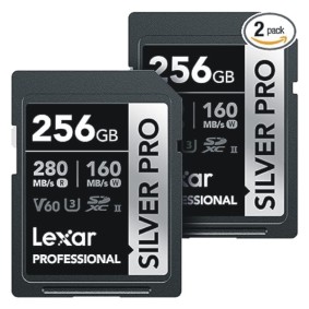 Lexar 256GB (2-PK) Professional SILVER PRO SDXC Memory Card