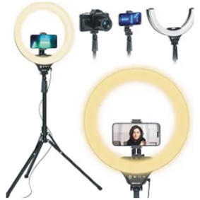 14'' Foldable Ring Light with 62'' Tripod Stand and Phone Holder